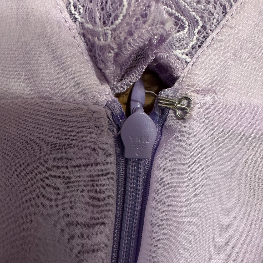 Sau Lee Lavender Lace Rosie Gown, Tiered Skirt Low Back‎ Boho Romantic Formal 10 - Picture 13 of 13